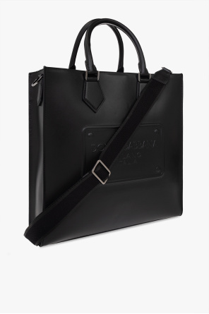 dolce leopard-hem & Gabbana Leather shopper bag