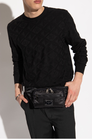 ‘nero sicilia dna small’ belt bag with logo od Dolce & Gabbana