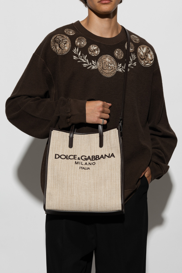 Dolce & Gabbana faux-gem embellished earrings Shopper bag with logo