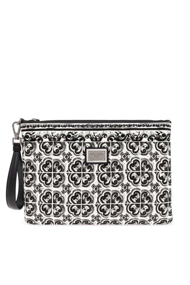 Clutch bag with "Majolica" print od Dolce & Gabbana