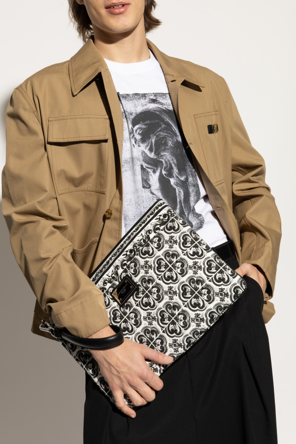 Dolce & Gabbana Cartera de mano con estampado "Majolica"