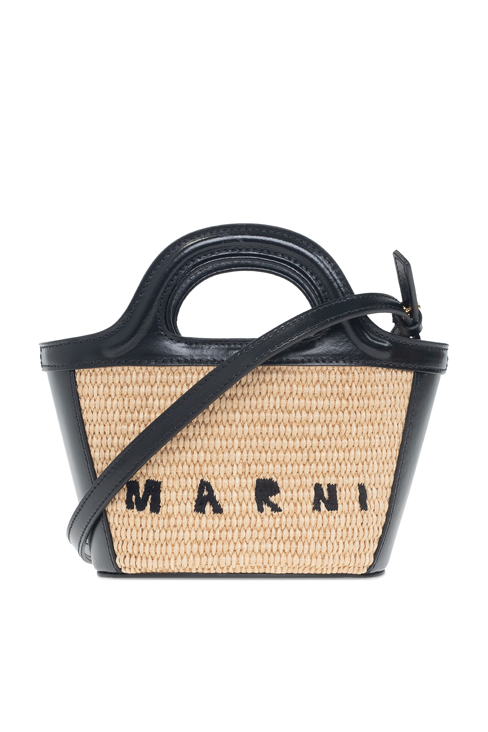 Marni, Bags, Marni Tropicalia Micro Bag In Brown Leather And Raffia