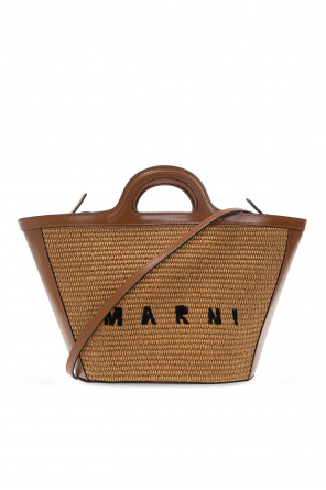 Marni two-tone leather tote bag Braun