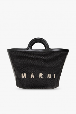 Marni Museo drawstring leather tote bag Black