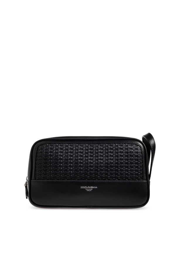 Leather toiletry bag with logo od Dolce & Gabbana