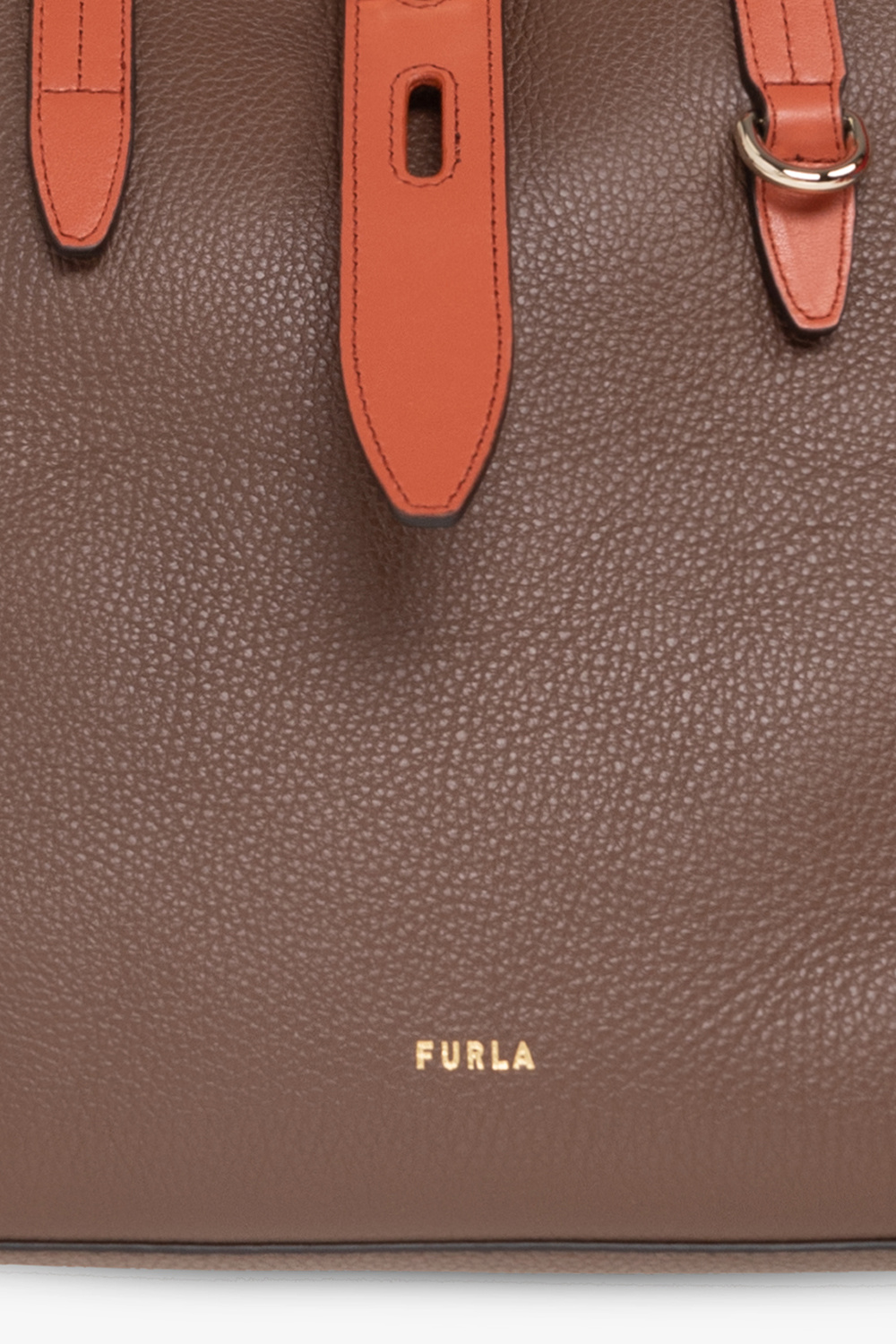 Furla Medium Net Leather Tote Bag - Brown