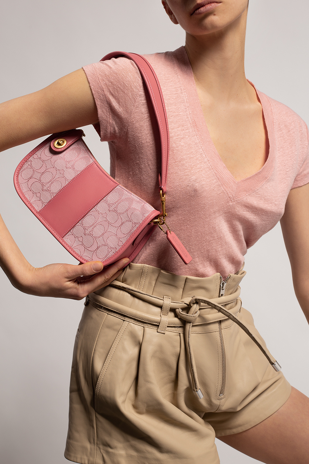 COACH Swinger Monogram Tote Bag in Pink