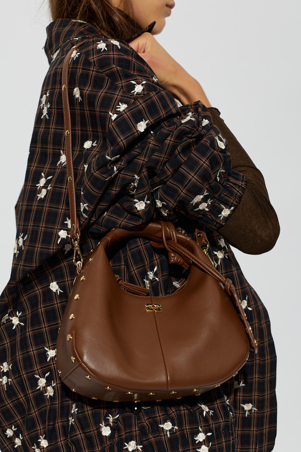 Ganni Tasche aus Eco-Leder mit Nieten verziert