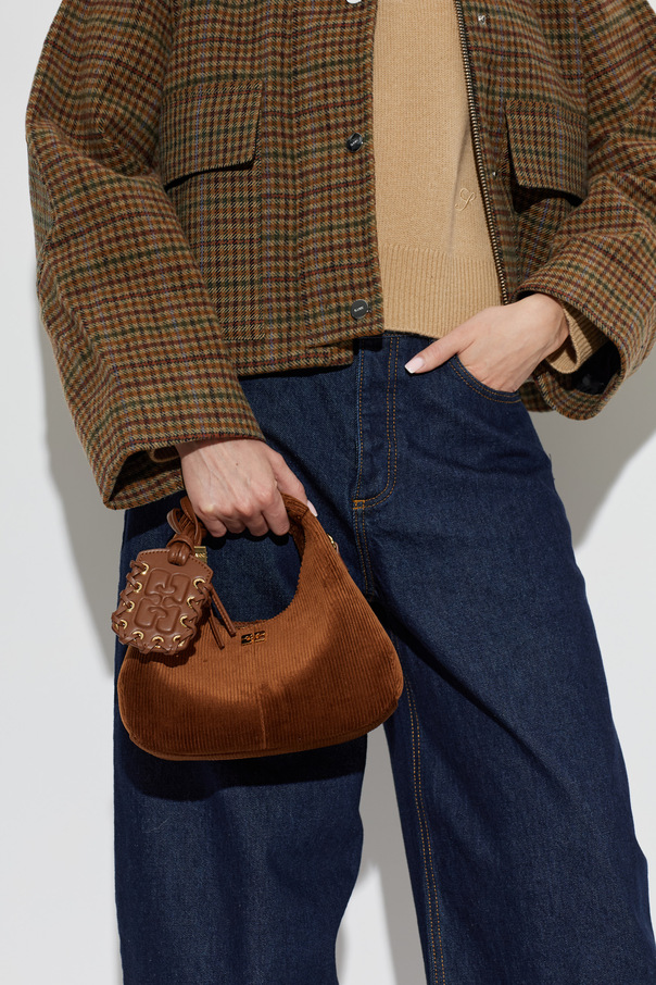 Ganni Corduroy mini bag with logo