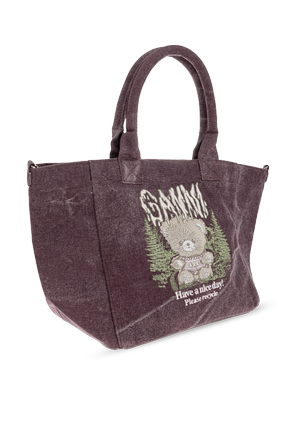 Ganni Cotton bag with embroidery