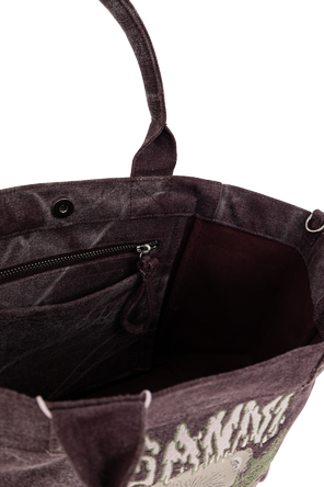 Ganni Cotton bag with embroidery