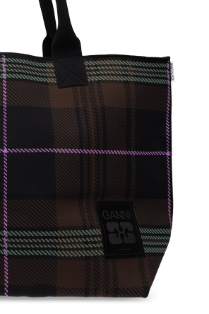 Ganni Geantă shopper cu patch logo
