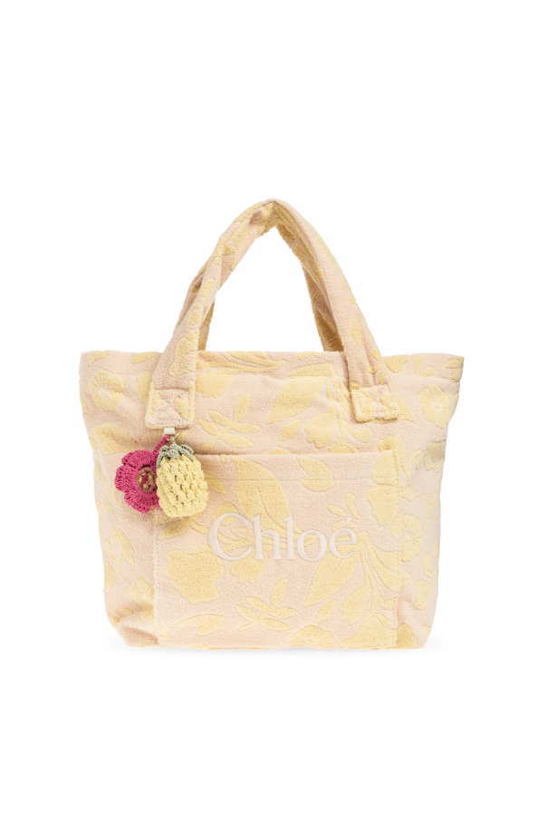 Shopper-type bag with embroidered logo od Chloé Kids