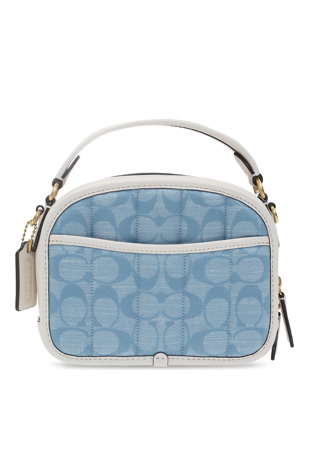 Coach Beige & Blue Coated Canvas Monogram Shoulder Bag Top Zip Bag — Labels  Resale Boutique