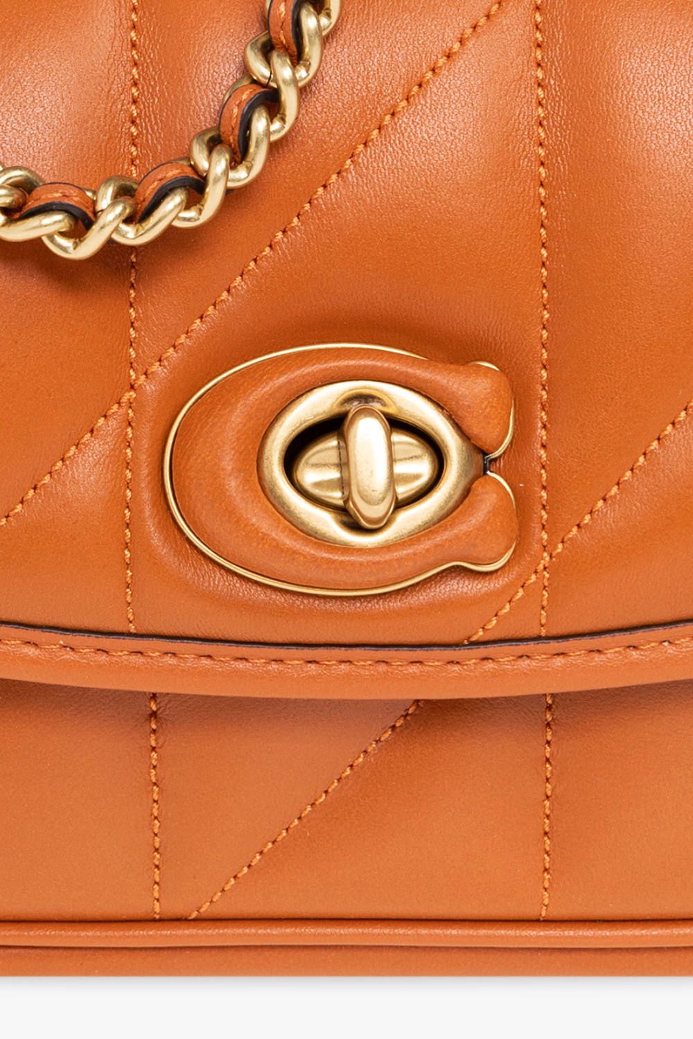 COACH Courier Textured Leather Crossbody Bag in Orange