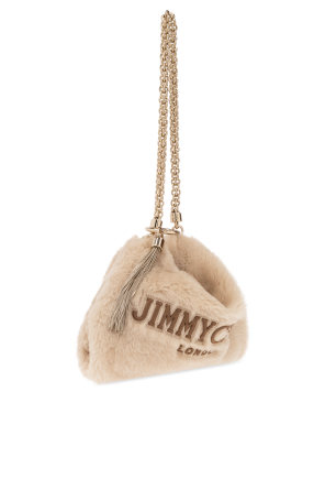 Jimmy Choo ‘Callie’ fur shoulder Blu bag