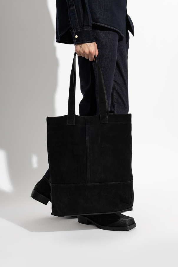 AllSaints Cassius Black Suede Shopper Bag