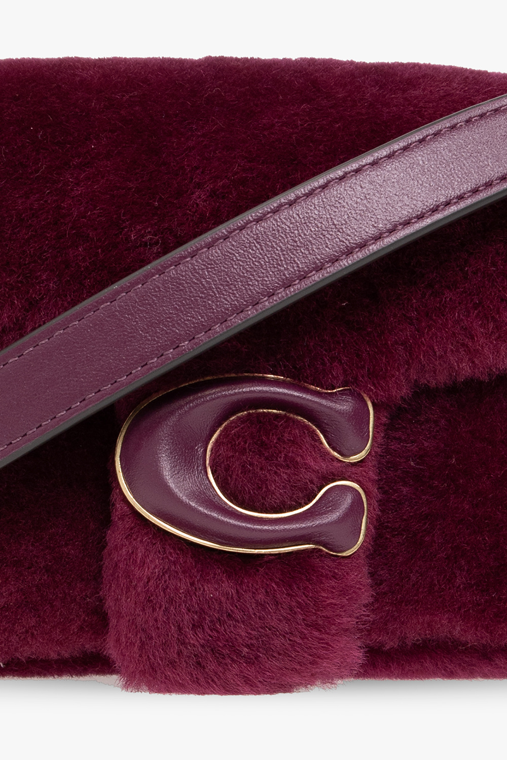 Coach Pillow Tabby 18 Shoulder Bag Shearling Fuchsia in Shearling/Smooth  Leather with Brass-tone - US