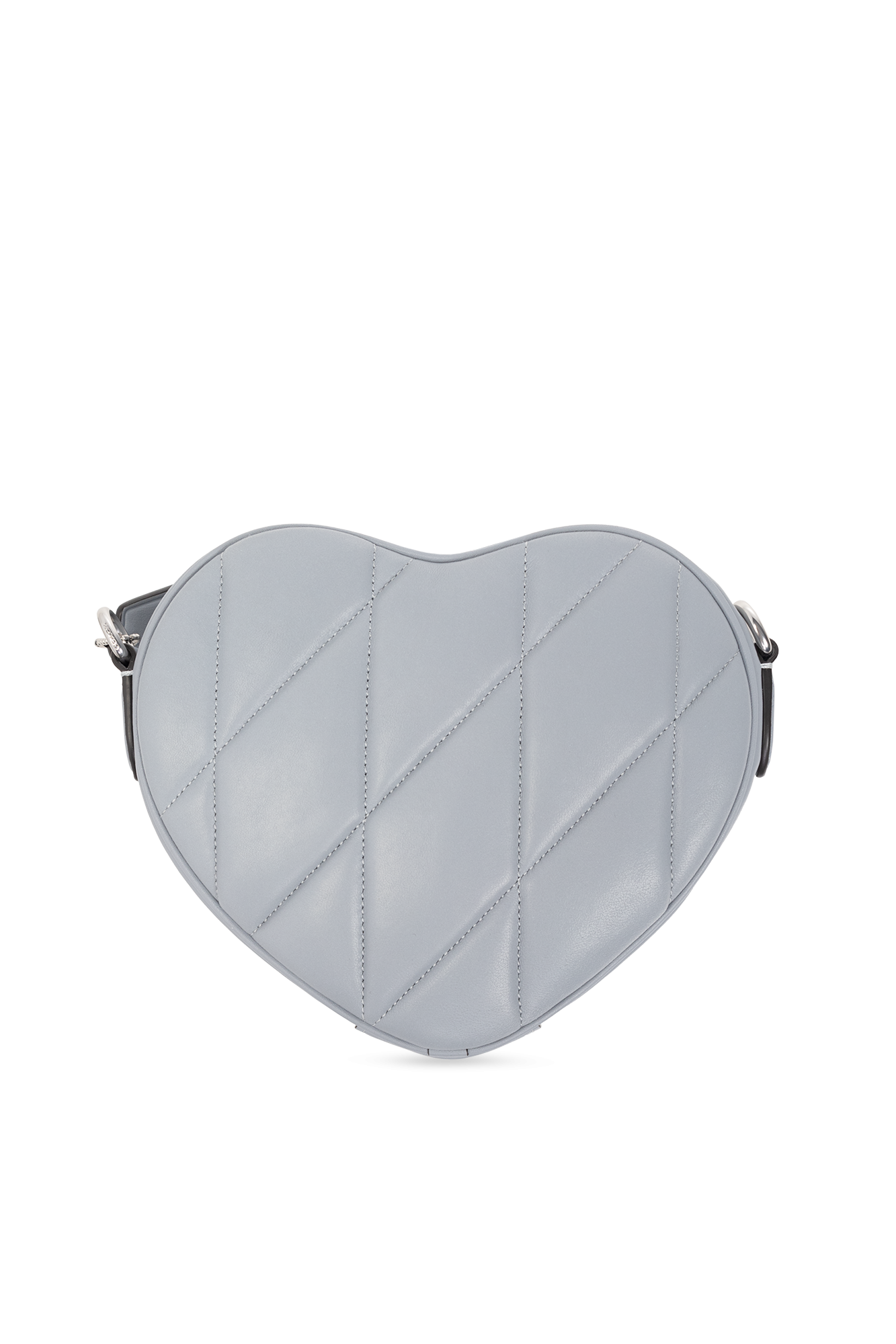 White patent heart cross body bag