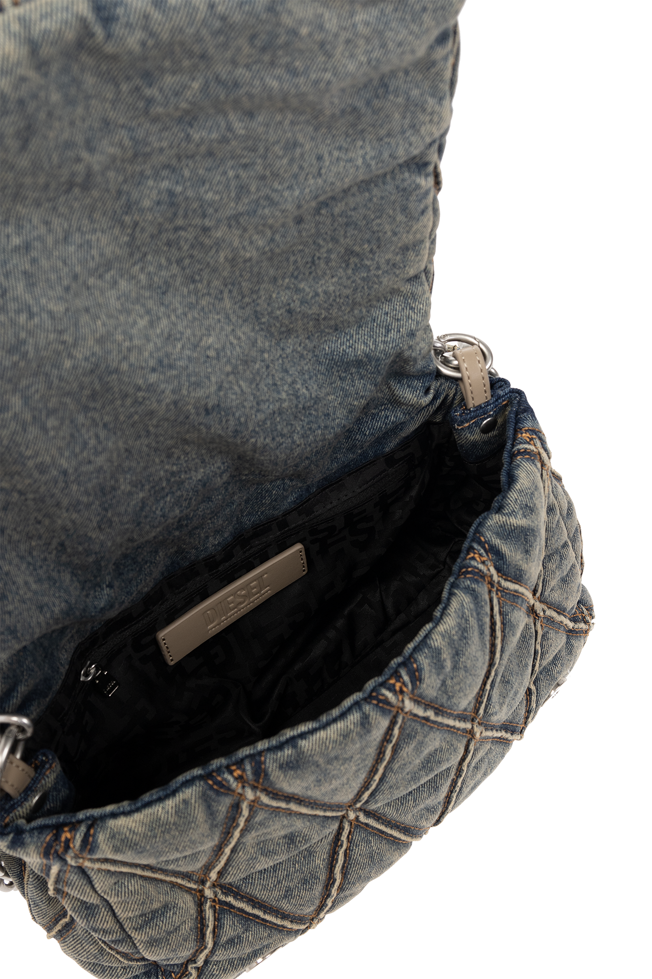 DIESEL 'charm-d' Denim Shoulder Bag in Gray