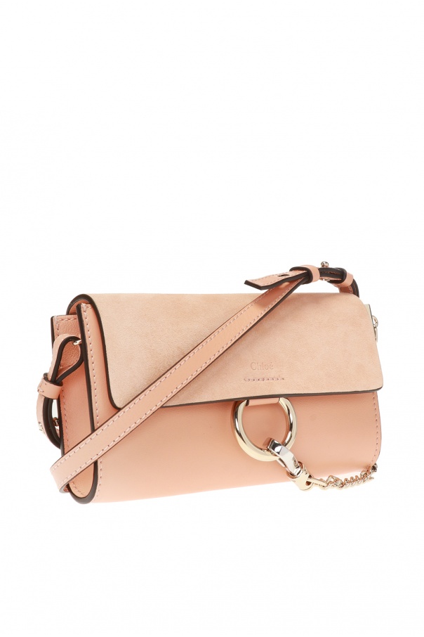 Chloe Leather Faye Square Wallet in Cement Pink