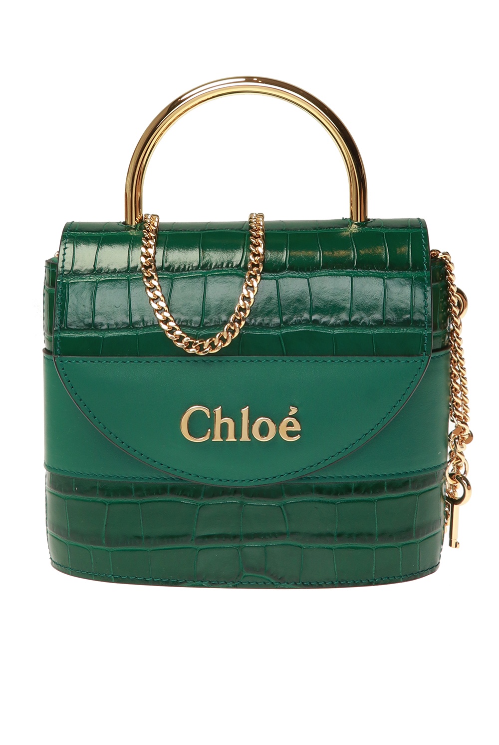 chloe aby lock bag green