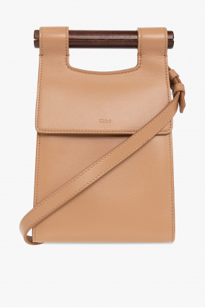 Chloe Small Marcie Grained Calfskin Saddle Bag in Pink