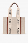 chloe woody small leather trimmed tote