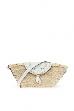 bolso de mano chloe love paraty en piel de piton beige y cuero beige