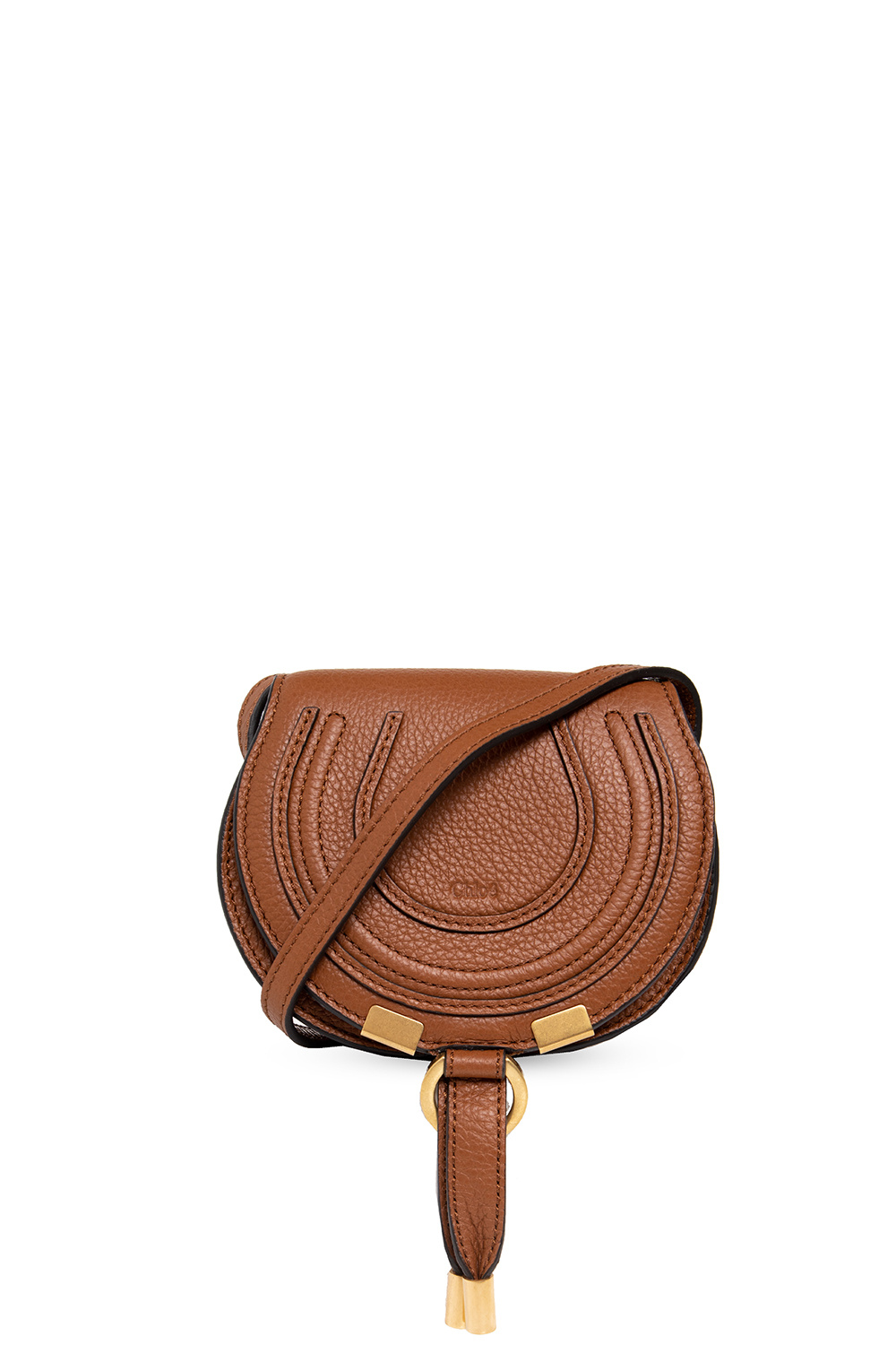 Marcie Mini Leather Shoulder Bag in Brown - Chloe