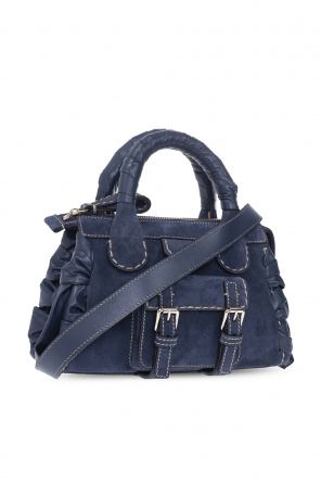 Edith Medium Suede Tote in Blue - Chloe