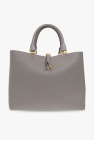brown chloe elsie leather satchel bag