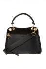 chloe shell marcie shoulder bag in brown grained leather
