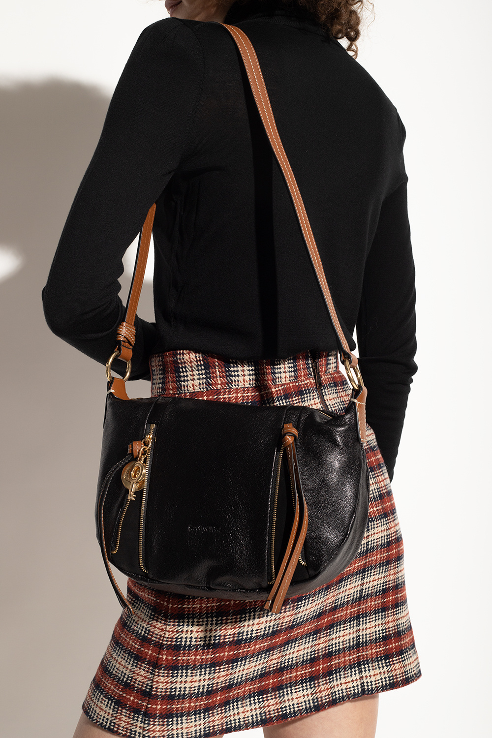 Indra Leather Shoulder Bag in Black - See By Chloe