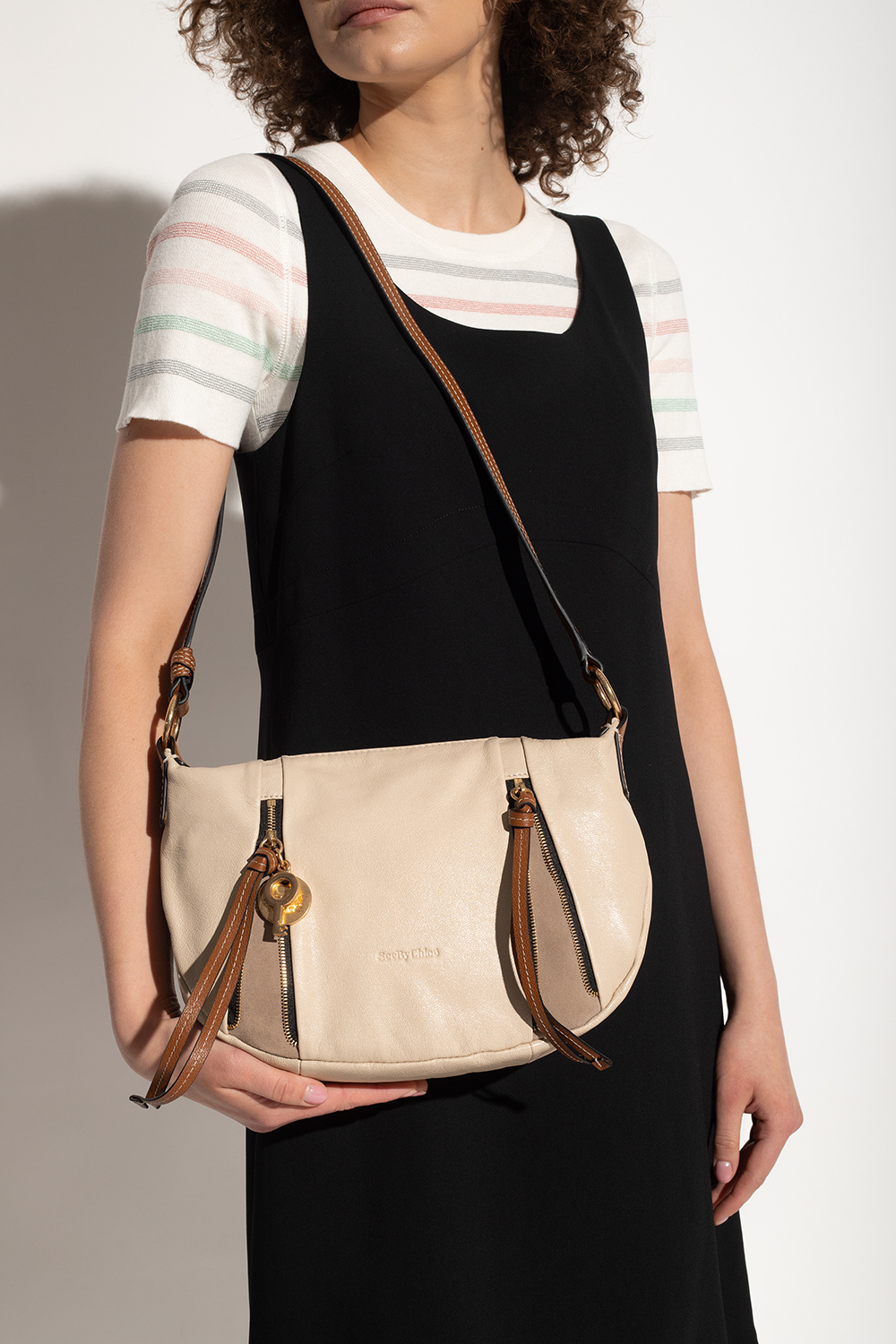 Indra Leather Shoulder Bag in Black - See By Chloe