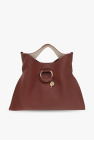 chloe woody small leather trimmed tote