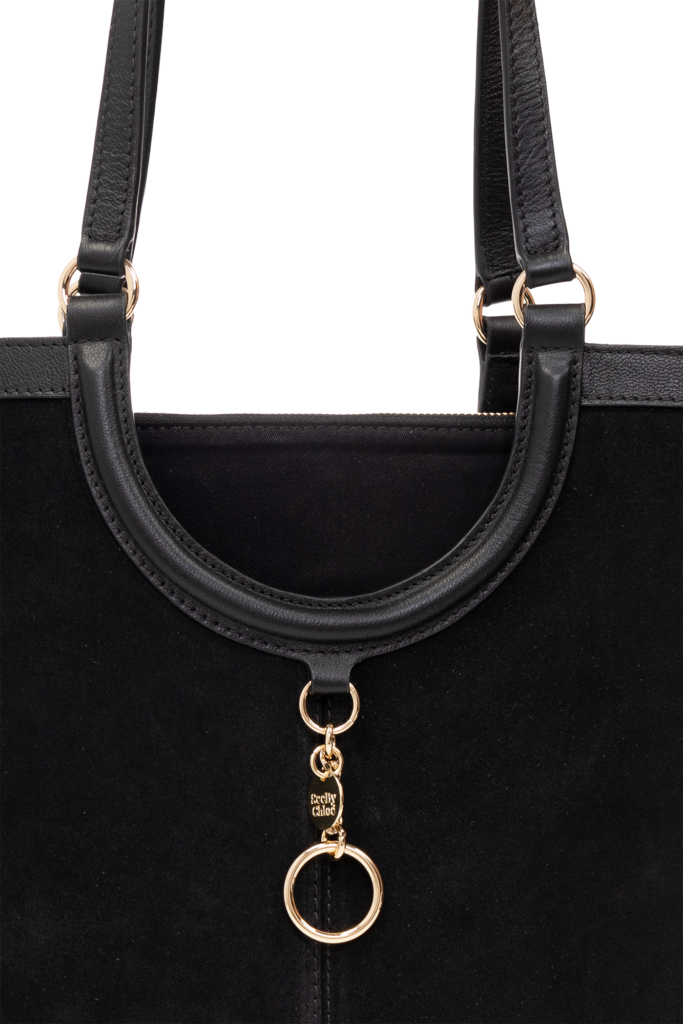 Chloé Chloe Black Chloe C Chain Clutch Bag In Black/gold