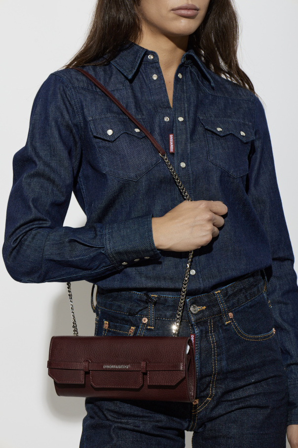 Dsquared2 Leather clutch "Twin"