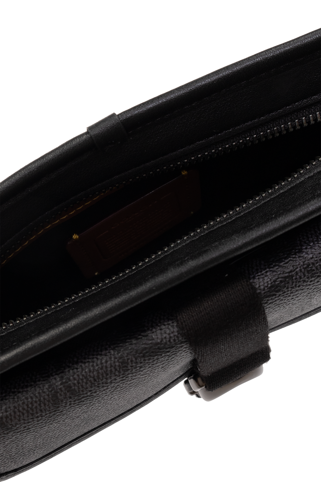 Coach Black Monogram Shoulder Bag Purse Small Zippered