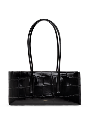 Stockholm Black Croc-Embossed Leather Shopper Bag