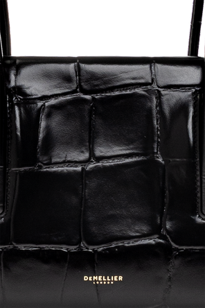 DeMellier Stockholm Black Croc-Embossed Leather Shopper Bag