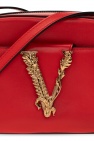 Versace double flap emboidered shoulder bag