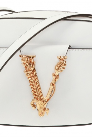 Versace 'VIRTUS' Leather shoulder bag with logo