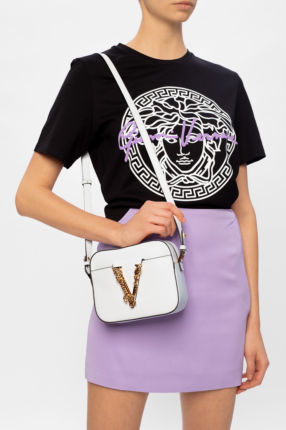 Versace, Bags, Versace White Virtus Handbag