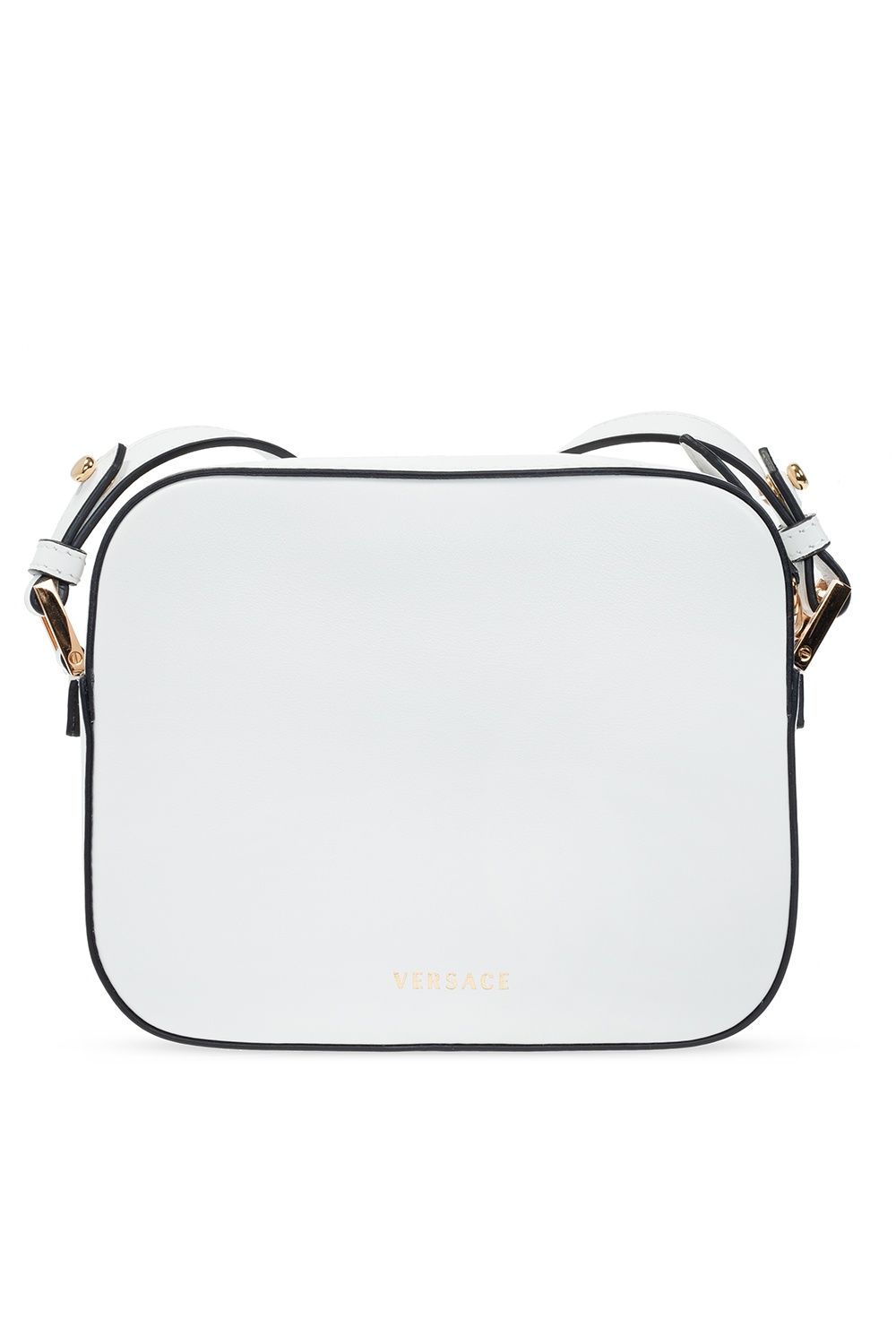 VERSACE: leather shoulder bag with V Virtus - White  Versace mini bag  DBFH312 D5VIT online at