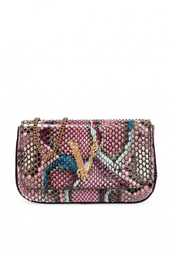 Louis Vuitton Louise Pouch in Beige and Pink Python