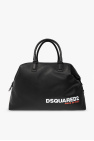 Dsquared2 BLACK Leather holdall bag