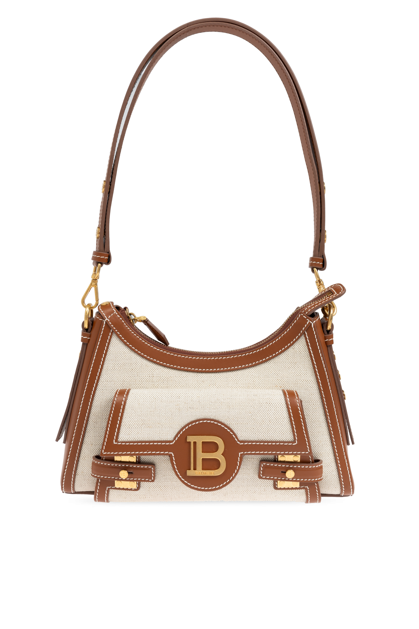 balmain Leather Shoulder bag with logo