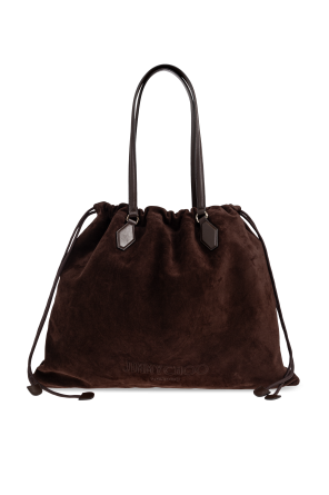 Bolso shopper tipo tote con cierre de cordón