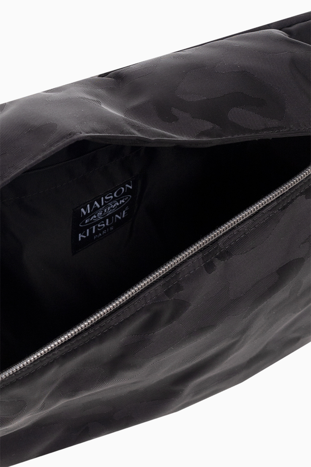 Maison Kitsuné Pinko Womans Love Mini Black Leather Crossbody Capellino bag